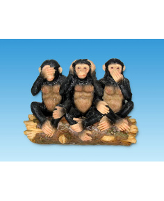 3 Affen aus Polystone 13X 15 CM